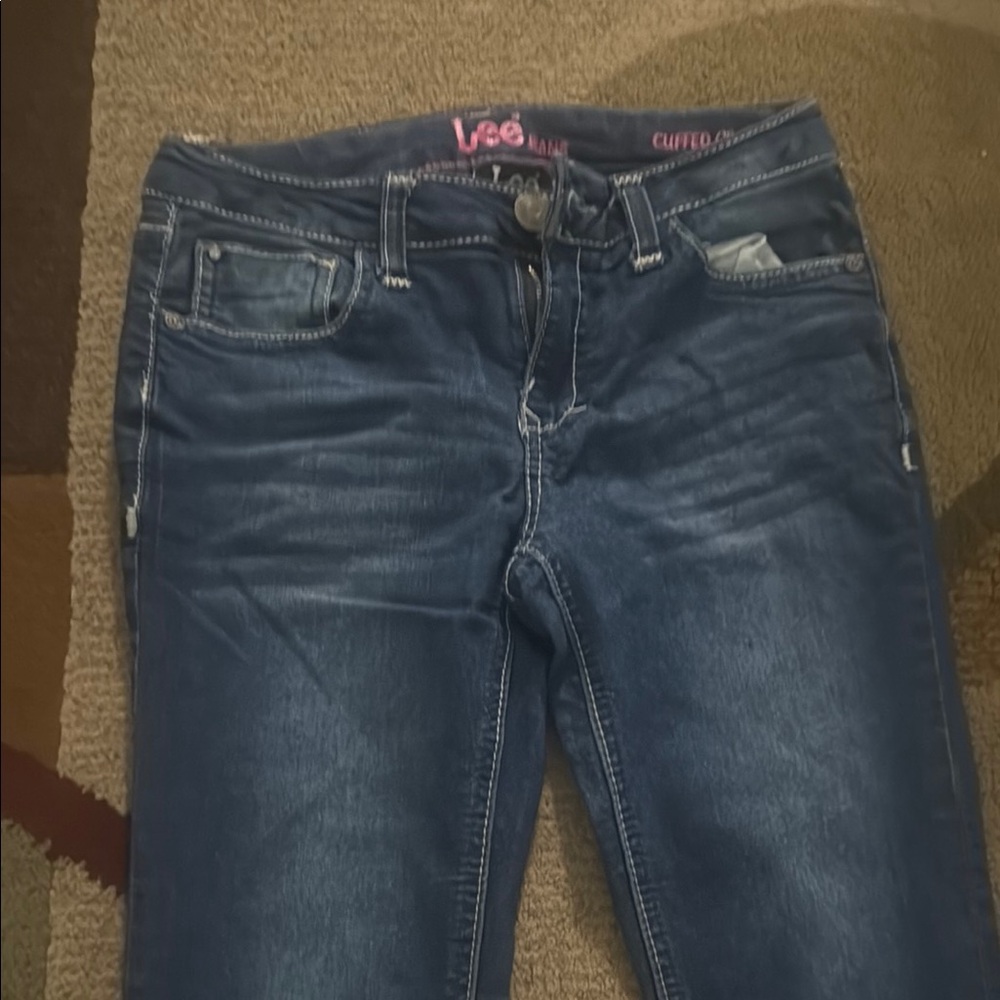 Lee Blue Ankle Cropped Jeans with Stretch